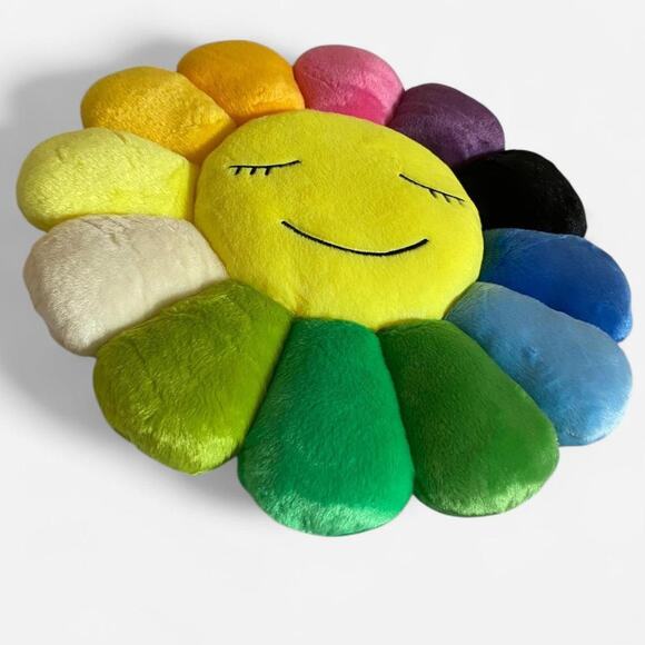 Takashi Murakami Flower Plush 40CM Rainbow/Yellow - Picture 4 of 4